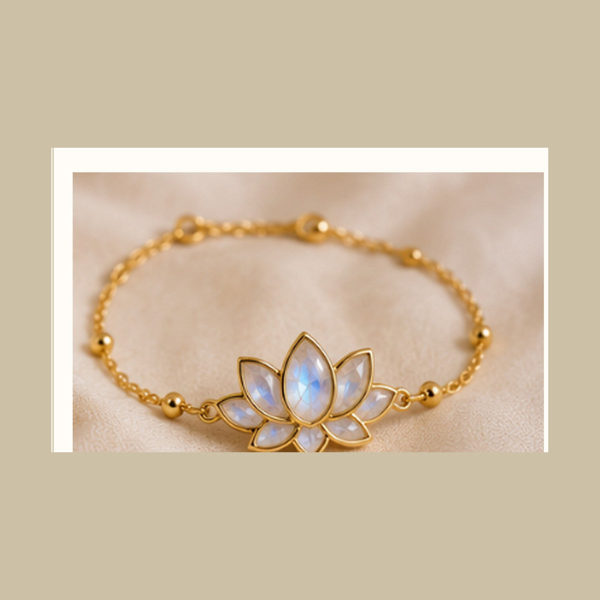 Lanka Luna Lotus Flower moonstone bracelet