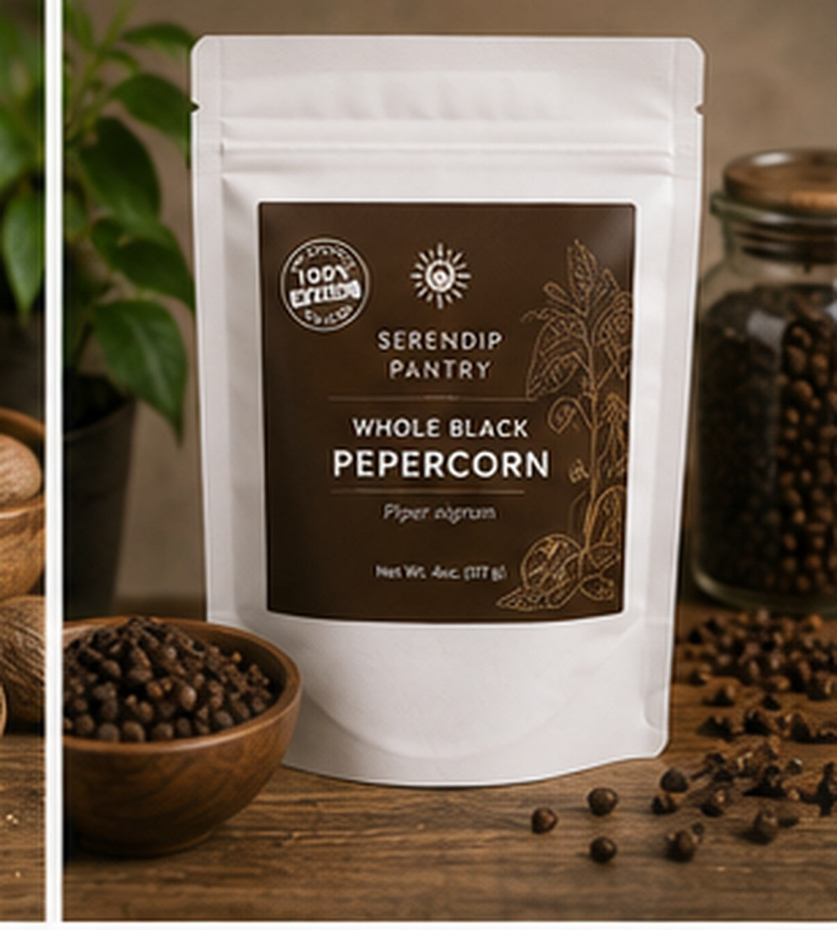 Serendip Pantry Whole Black Peppercorn pouch