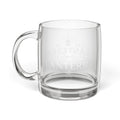 LANTERRA Engraved Glass Coffee Mug — 12.25oz Clear Mug with Subtle Logo
