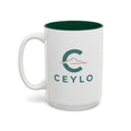 CEYLO Tea Ceramic Accent Mug — Two-Tone 11oz & 15oz