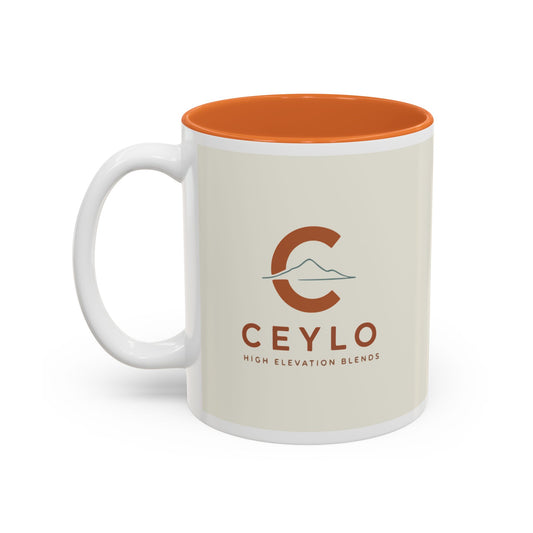 CEYLO Coffee Ceramic Accent Mug — Two-Tone 11oz & 15oz