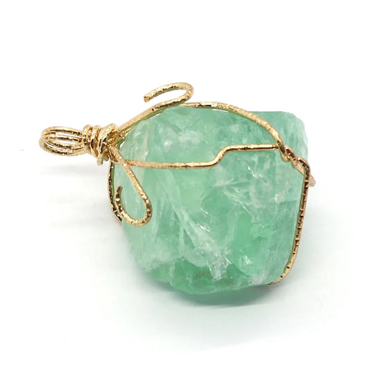 Serendip Table Wire Wrapped Raw Stone Pendant