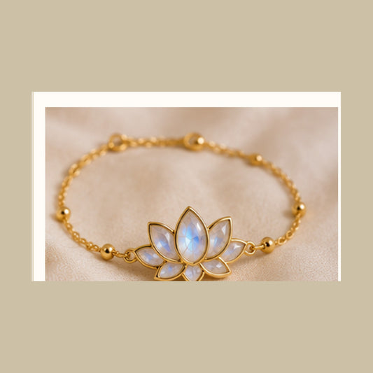 Lanka Luna Lotus Flower moonstone bracelet