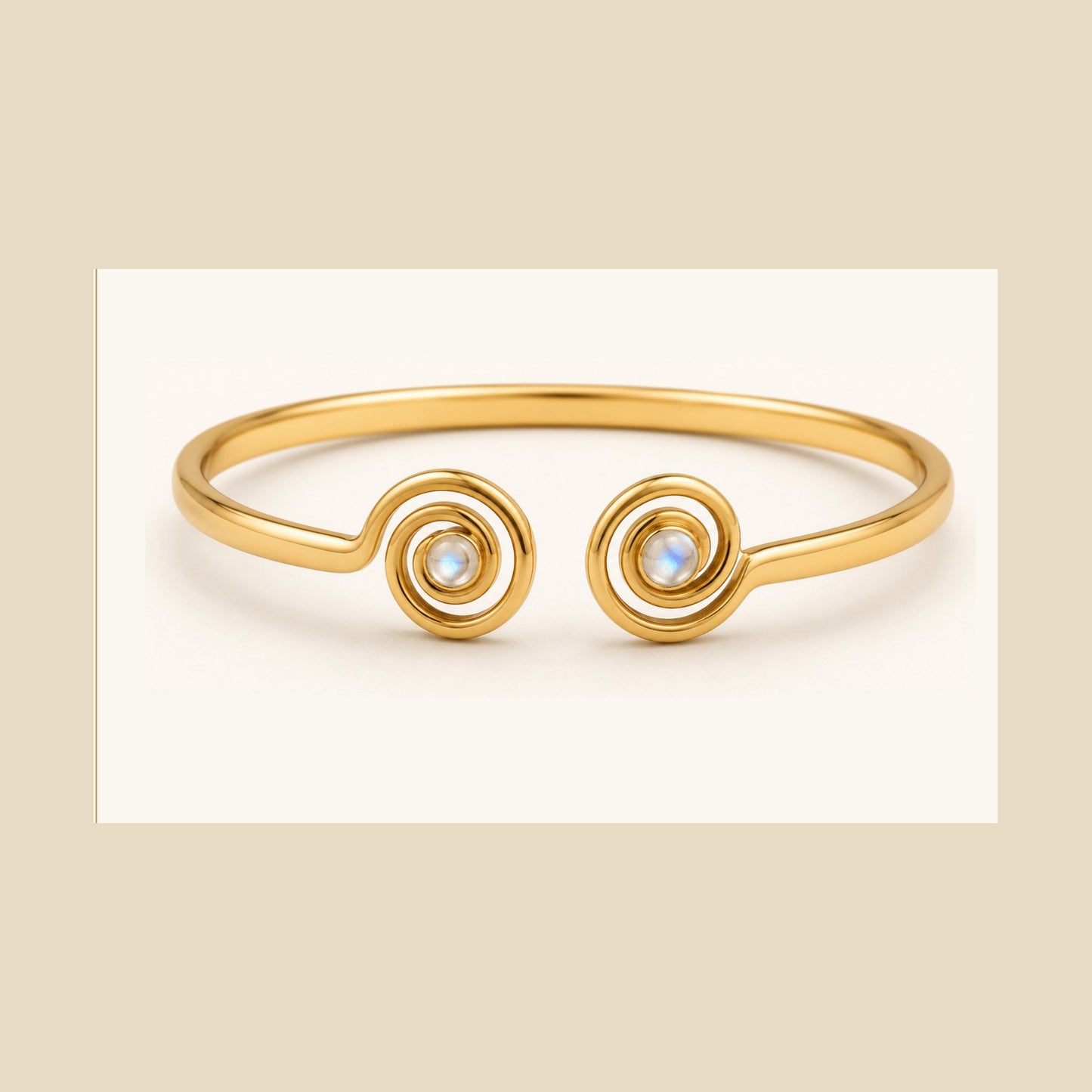 Lanka Luna Cinnamon Spiral moonstone cuff
