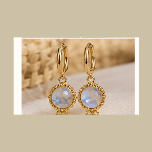 Lanka Luna Ceylon Filigree Circles moonstone earrings