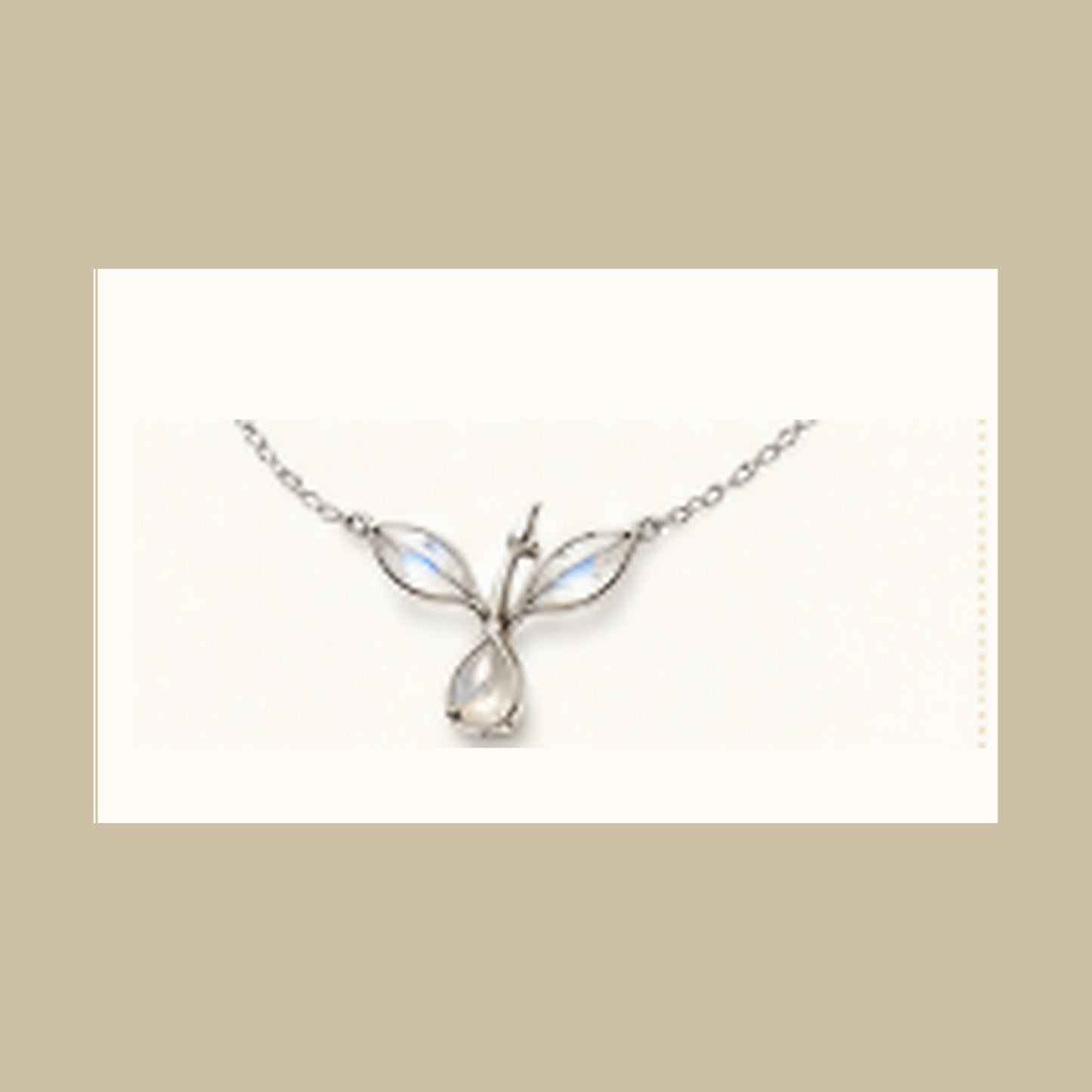 Lanka Luna Tea Bud silver moonstone necklace
