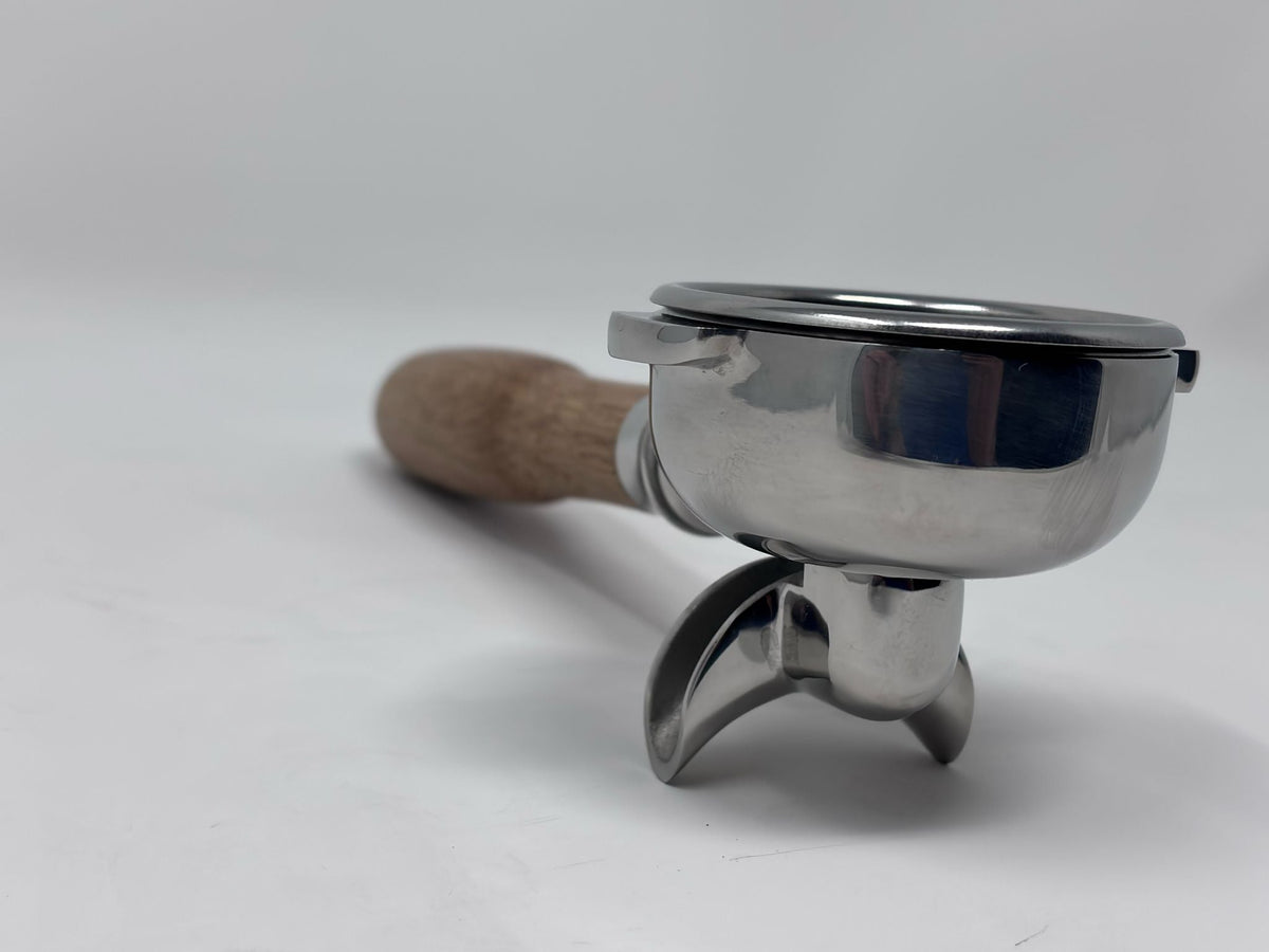 58mm Double Spout Portafilter with Wood Handle
