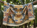 Hand-Stamped Cotton Batik Scarf