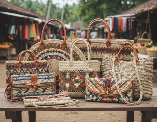 Sri Lankan Woven Handbag — Natural Fiber
